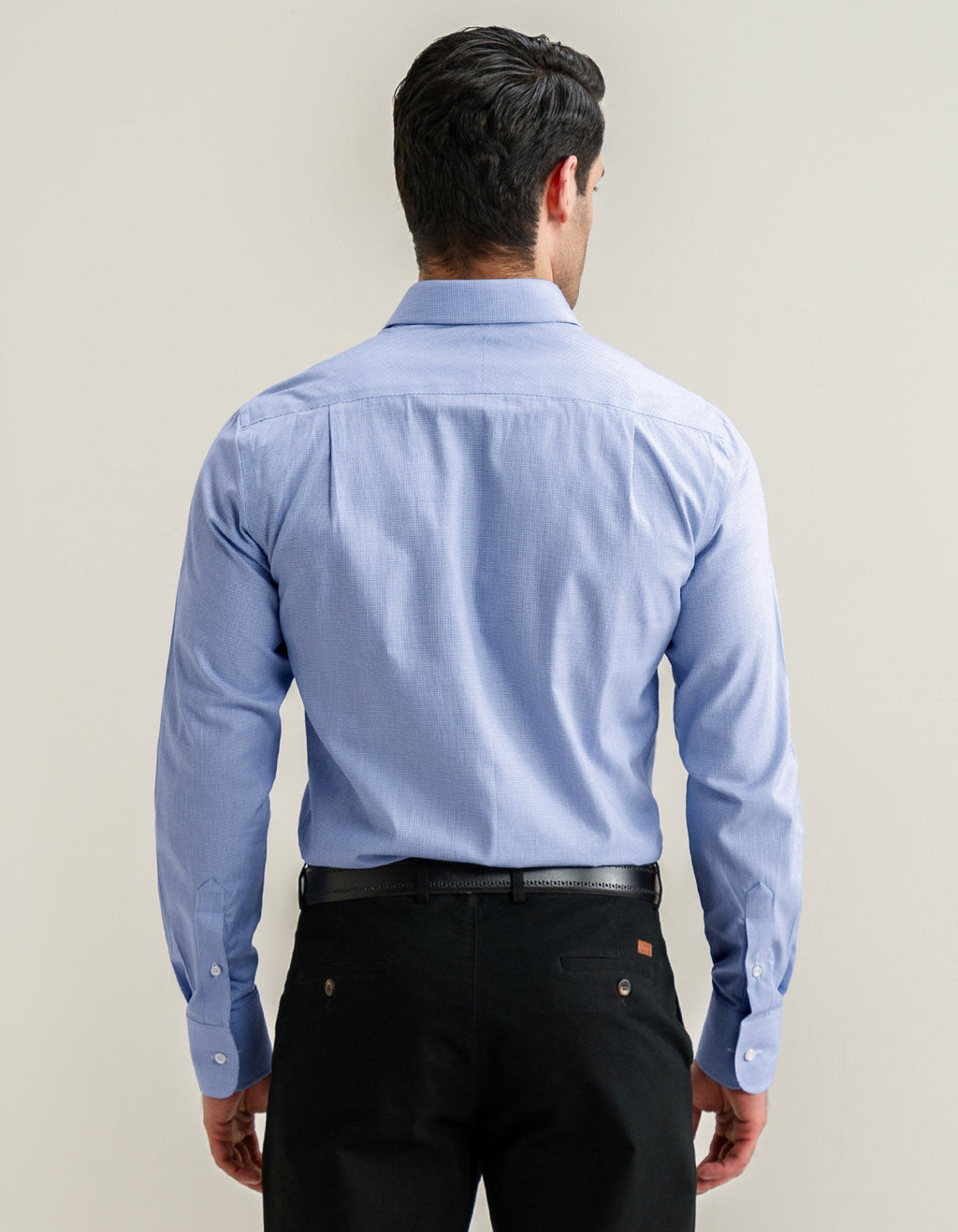 Easy Care Formal Check Shirt – Light Blue