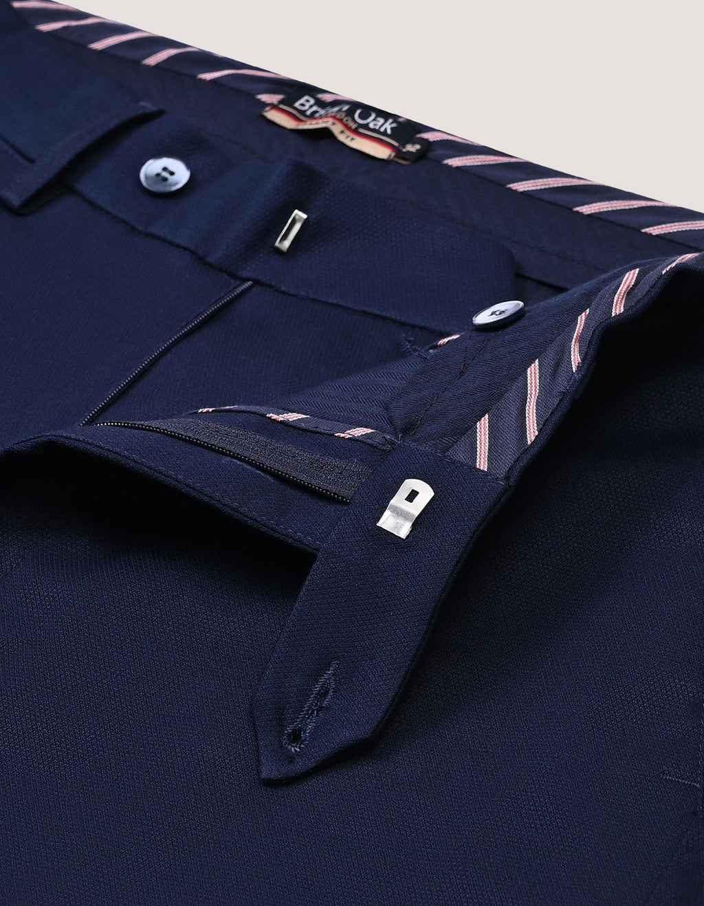 Navy Smart Fit Textured Chino Trouser