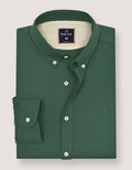 Dark Green Long Sleeve Button Down Casual Shirt