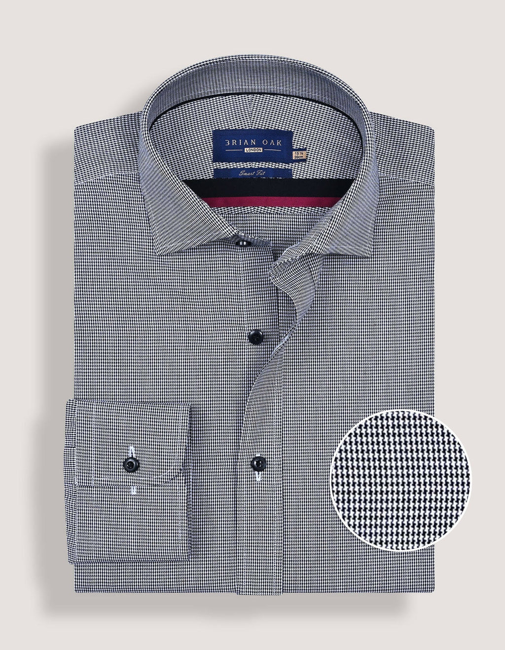 Black Houndstooth Check Shirt