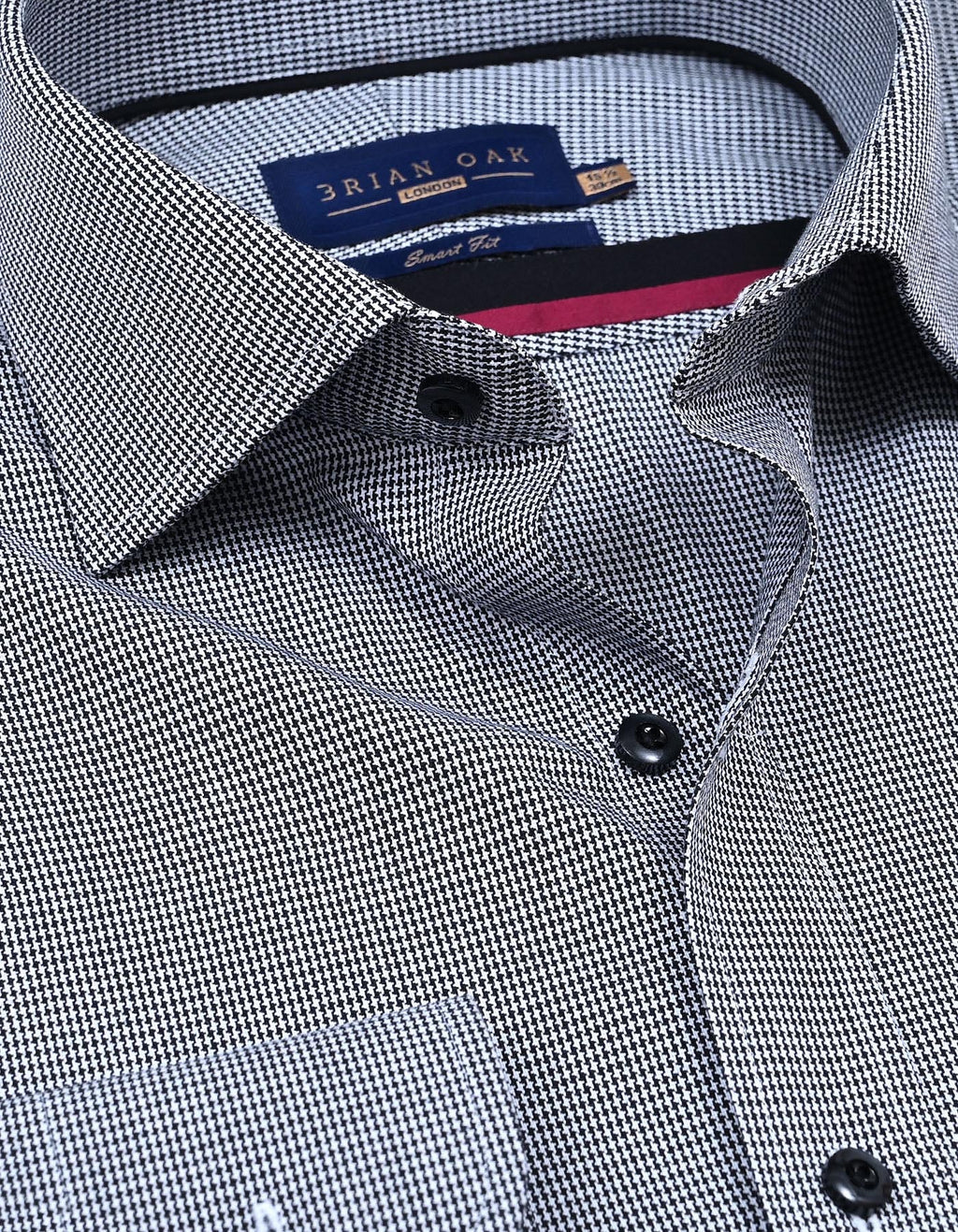 Black Houndstooth Check Shirt