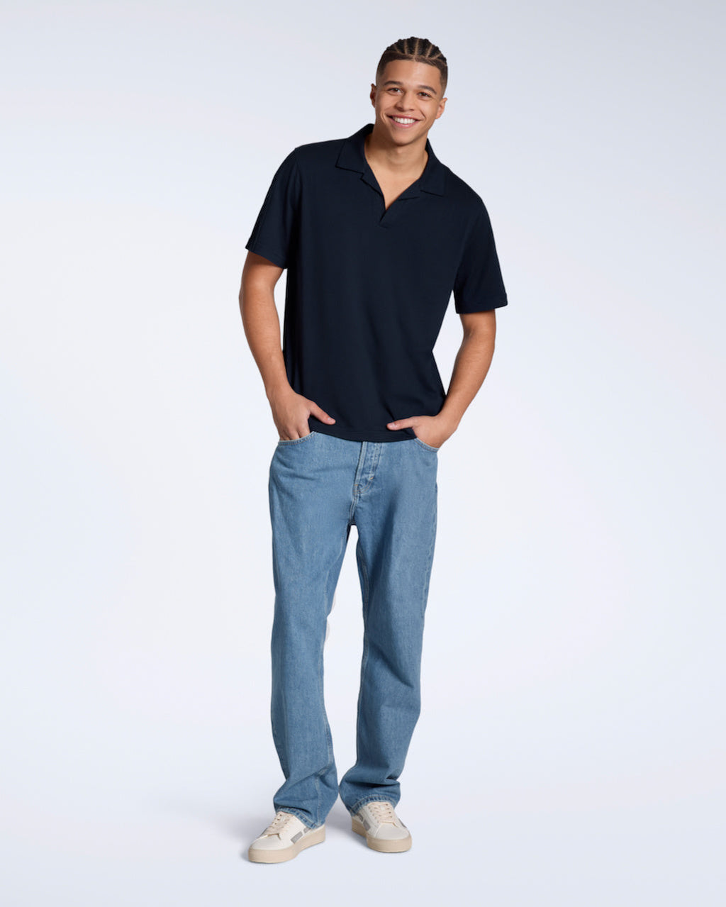 Open Neck Organic Polo